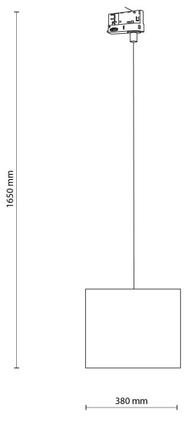 Lustr na lanku 3-fáz. lišto. systému TRACER 1xE27/15W/230V pr. 30 cm černá