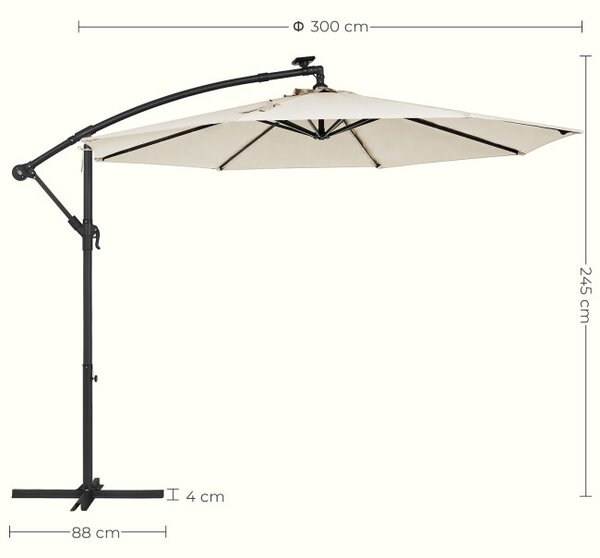 Zahradní slunečník s LED osvětlením GPU118M01