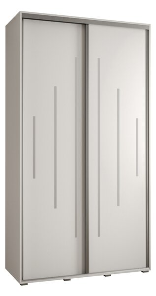 Šatní skříň ASIRI 12 - 130/45 cm, bílá / stříbrná
