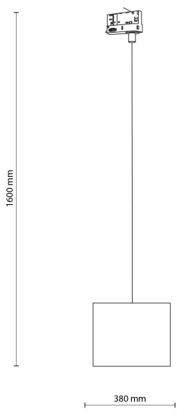 Lustr na lanku 3-fáz. lišto. systému TRACER 1xE27/15W/230V pr. 20 cm černá/šedá