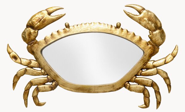 Ručně vyrobená nástěnná dekorace se zrcadlovým povrchem Crab