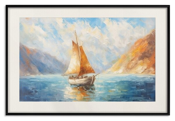 Plakát Plavba lodí - krajina inspirovaná dílem Clauda Moneta