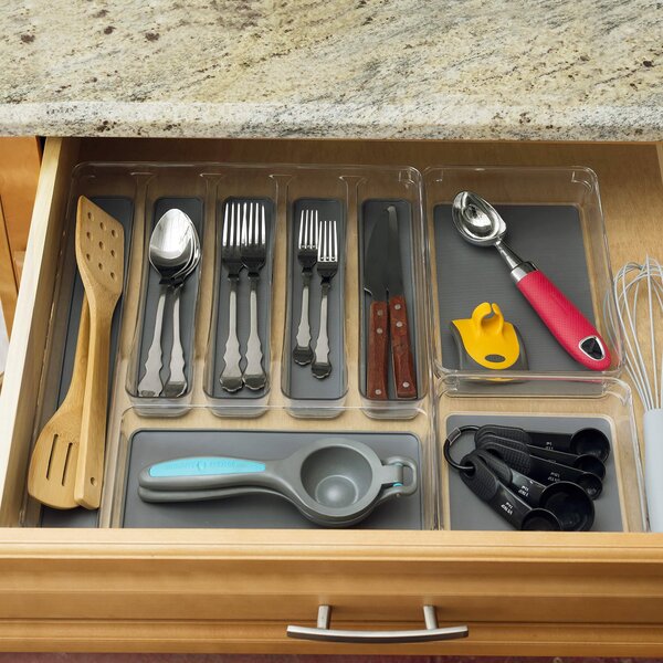 Orion Organizér do šuplíku kuchyně i koupelny, příborník GREY 33 x 9 x 5 cm