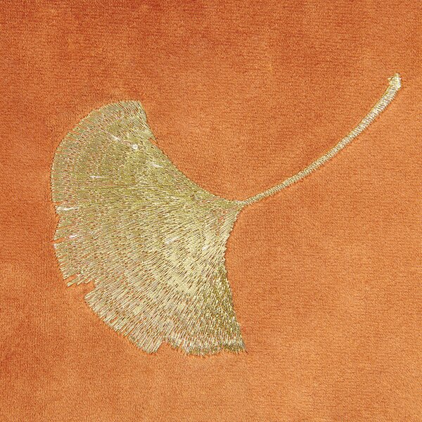Sada 2 dekorativních polštářů TULIP Umělý samet 45 x 45 cm Oranžová Rostlinný vzor