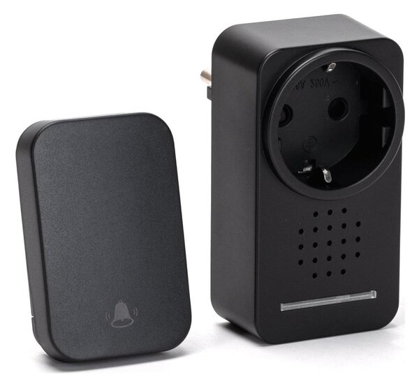 Aigostar - Bezdrátový zvonek do zásuvky 1Z 230V IPX4 černá