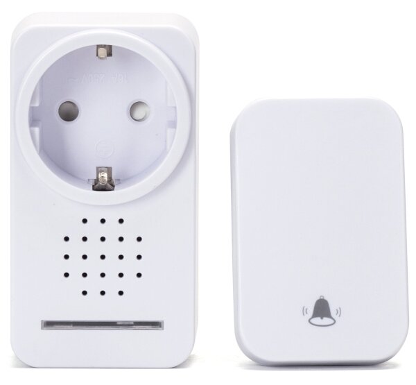 Aigostar - Bezdrátový zvonek do zásuvky 1Z 230V IPX4 bílá