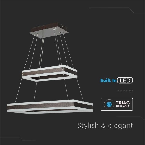 LED Stmívatelný lustr na lanku LED/113W/230V 3000K hnědá
