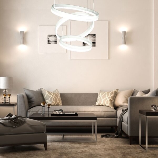 LED Stmívatelný lustr na lanku LED/86W/230V 3000K bílá