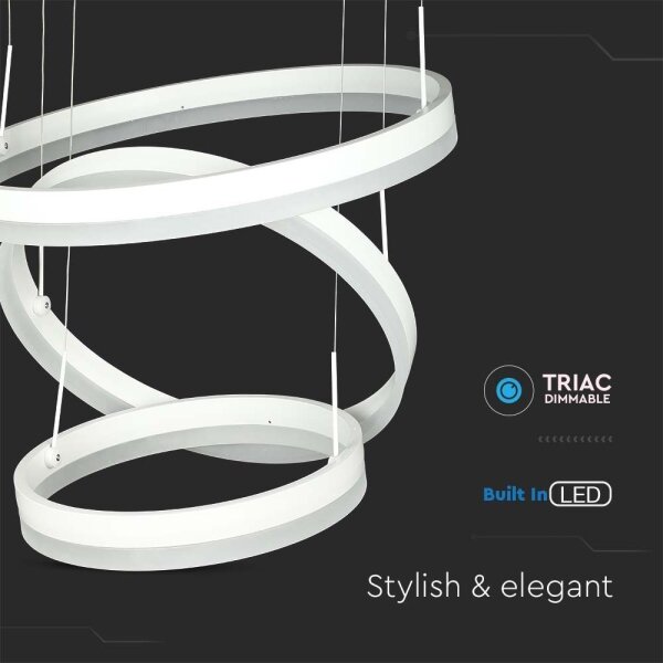 LED Stmívatelný lustr na lanku LED/86W/230V 3000K bílá