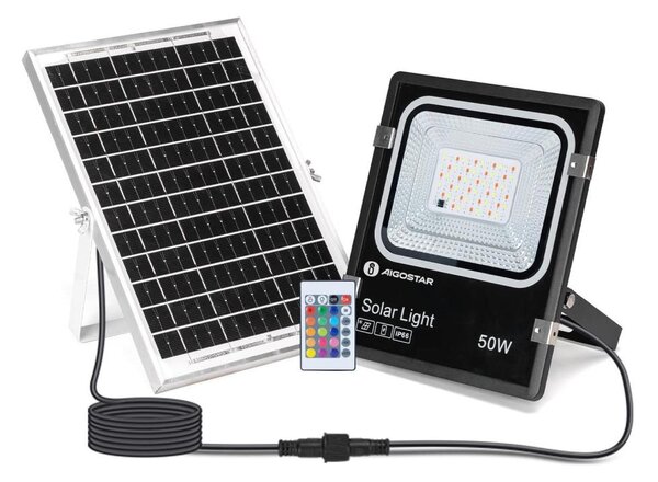 Aigostar - LED RGB Stmívatelný solární reflektor LED/50W/3,2V IP66 + DO