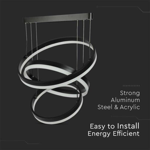 LED Stmívatelný lustr na lanku LED/86W/230V 3000K černá