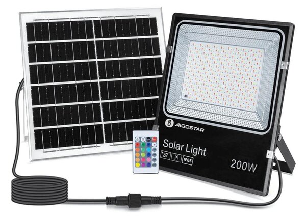 Aigostar - LED RGB Stmívatelný solární reflektor LED/200W/3,2V IP66 + DO