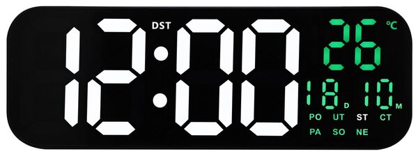 JVD DH9016.3 - Digitální stále svítící hodiny s datumem a dnem v týdnu v češtině