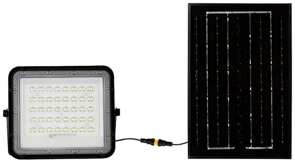 V-TAC VT-40W LED reflektor, solární modul 6 W, studená bílá, černá, 7821