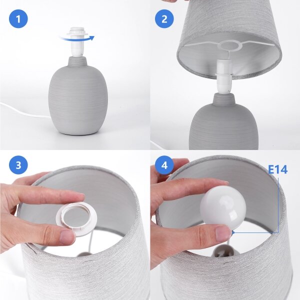Aigostar - Stolní lampa 1xE14/40W/230V šedá