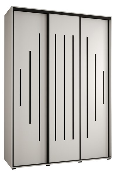 Šatní skříň ASIRI 12 - 170/45 cm, bílá / černá