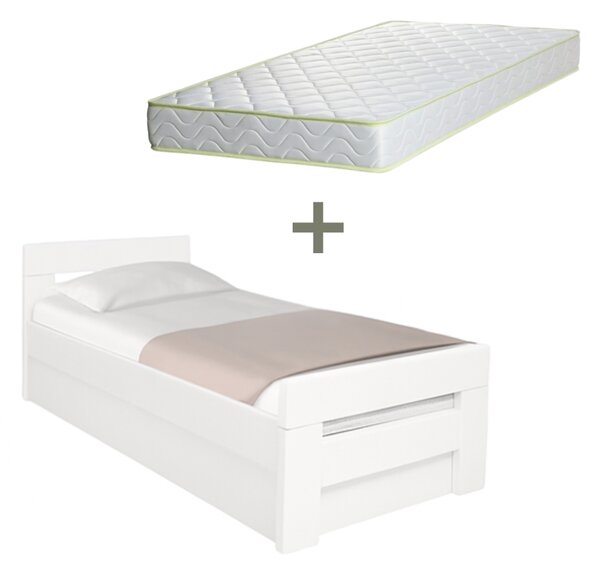 Postel z masivu K2 BOX 90 buk natural s matrací ELASTIK - SET