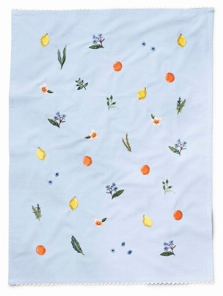 Bavlněná utěrka Fruit Stand Embroidered