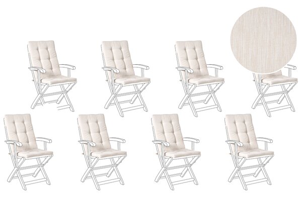 Sada 8 polstrů na opěradlo/sedadlo MAUI PREMIUM Světle béžová