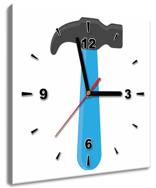 Obraz s hodinami Kladivo Rozměry: 30 x 30 cm