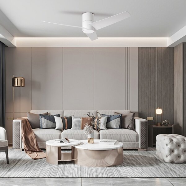 ZEVENTI - LED Stropní ventilátor BARROSA LED/18W/230V Wi-Fi Tuya bílá + DO