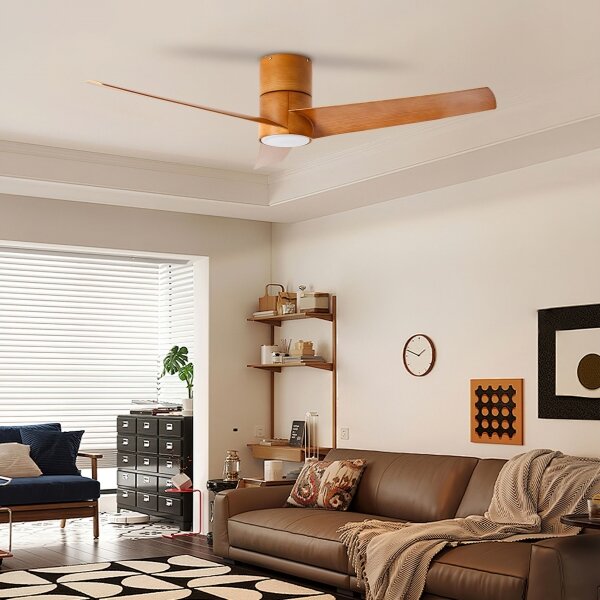 ZEVENTI - LED Stropní ventilátor BARROSA LED/18W/230V Wi-Fi Tuya hnědá + DO