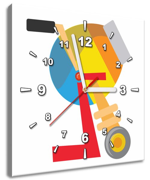 Obraz s hodinami Míchačka Rozměry: 30 x 30 cm