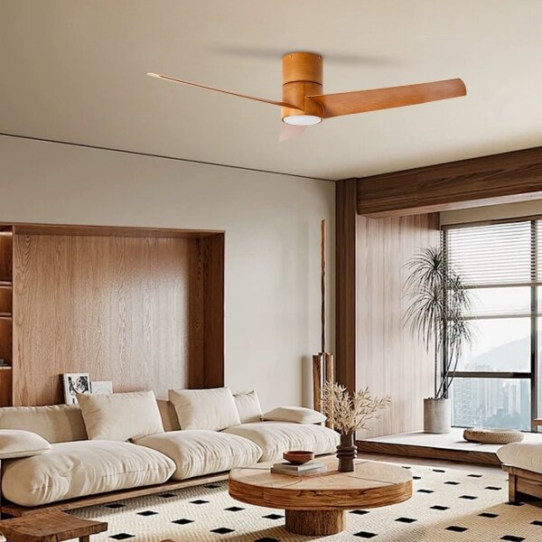 ZEVENTI - LED Stropní ventilátor BARROSA LED/18W/230V Wi-Fi Tuya hnědá + DO