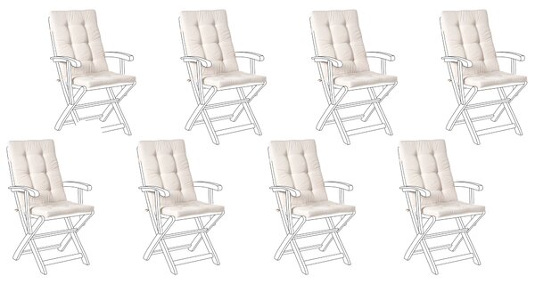 Sada 8 polstrů na opěradlo/sedadlo MAUI PREMIUM Světle béžová