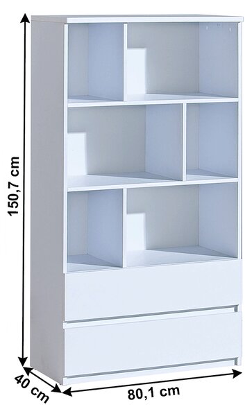 KONDELA Variabilní regál, bílá arktická, ARTEMIA