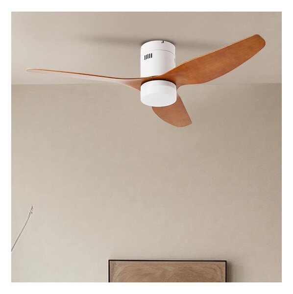 ZEVENTI - LED Stropní ventilátor PADUA LED/18W/230V Wi-Fi Tuya bílá/hnědá + DO
