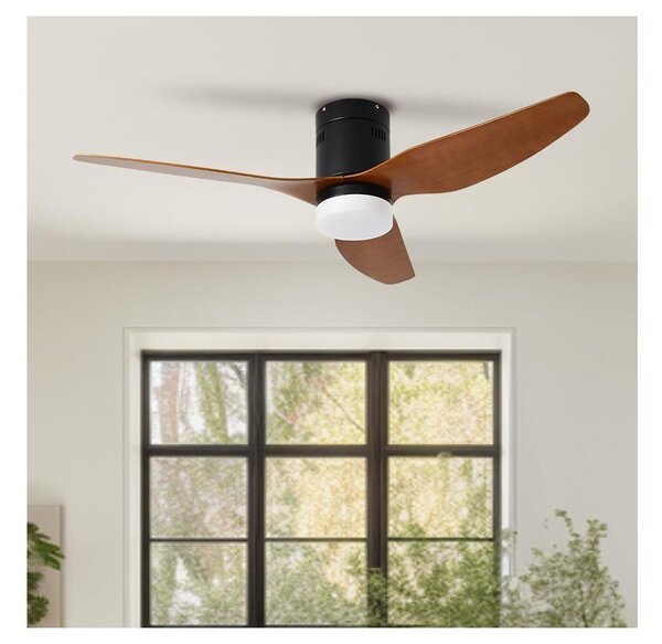 ZEVENTI - LED Stropní ventilátor PADUA LED/18W/230V Wi-Fi Tuya černá/hnědá + DO