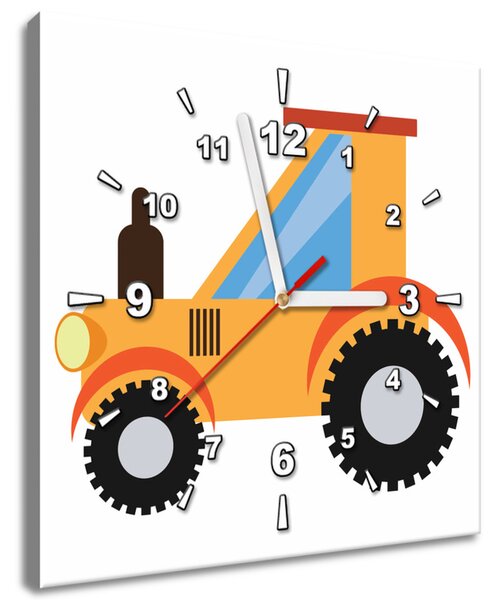 Obraz s hodinami Traktor Rozměry: 30 x 30 cm