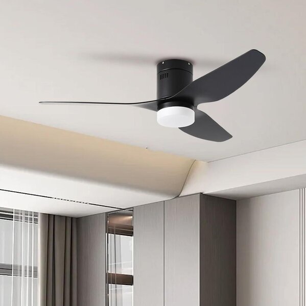 ZEVENTI - LED Stropní ventilátor PADUA LED/18W/230V Wi-Fi Tuya černá + DO
