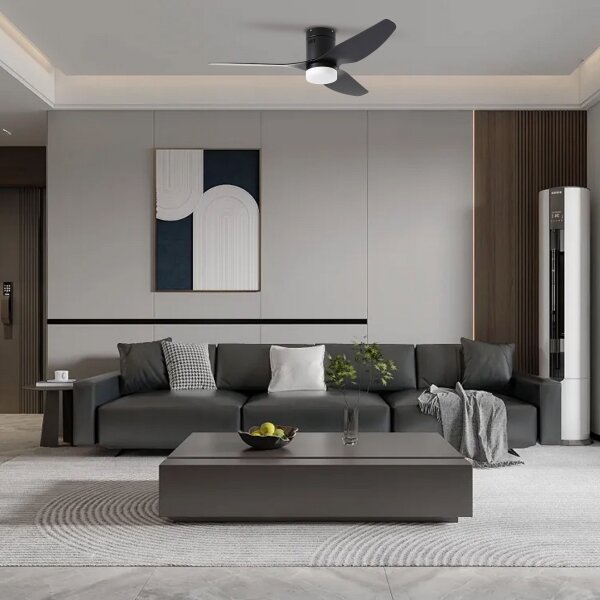 ZEVENTI - LED Stropní ventilátor PADUA LED/18W/230V Wi-Fi Tuya černá + DO