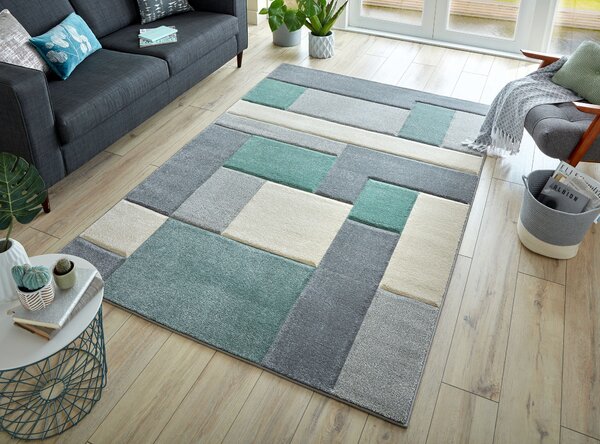 Flair Rugs Kusový koberec Hand Carved Cosmos Mint/Grey/Cream - 120x170 cm