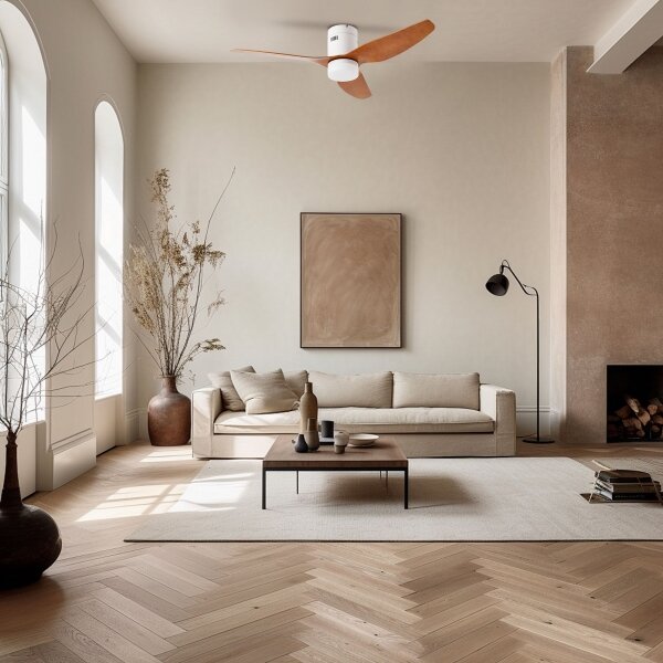 ZEVENTI - LED Stropní ventilátor PADUA LED/18W/230V Wi-Fi Tuya bílá/hnědá + DO