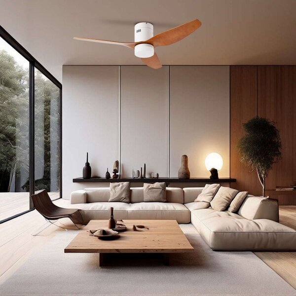 ZEVENTI - LED Stropní ventilátor PADUA LED/18W/230V Wi-Fi Tuya bílá/hnědá + DO