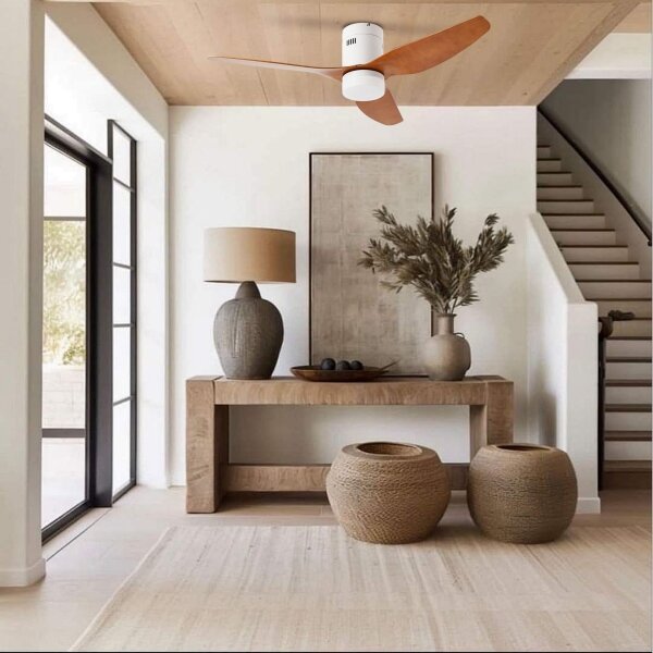 ZEVENTI - LED Stropní ventilátor PADUA LED/18W/230V Wi-Fi Tuya bílá/hnědá + DO
