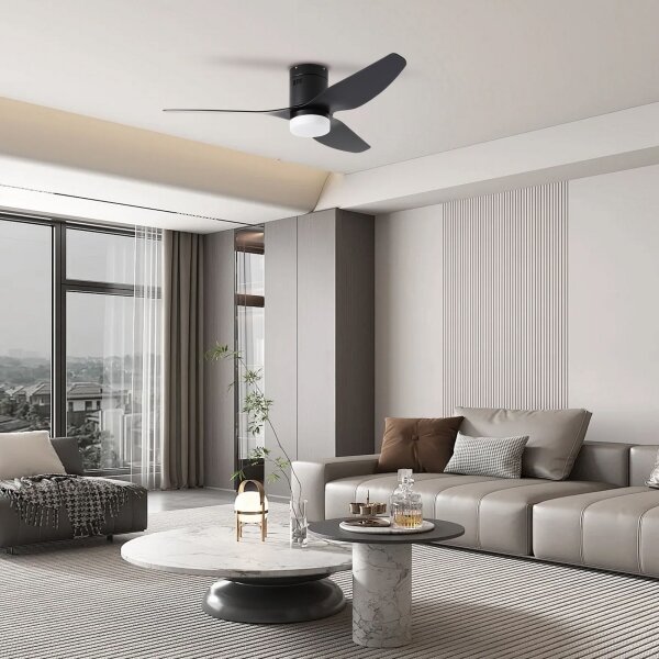 ZEVENTI - LED Stropní ventilátor PADUA LED/18W/230V Wi-Fi Tuya černá + DO