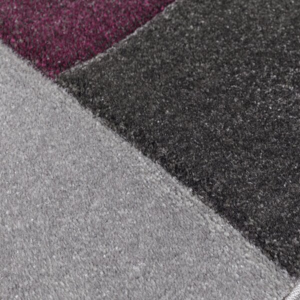 Flair Rugs, Kusový koberec Hand Carved Cosmos Purple/Grey, 120x170, fialová, chodba / předsíň