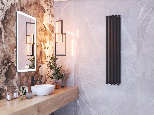 Gamma Verto, topné těleso 296x1400 mm, 505 W, černá matná, GMA-VER-140296-BK