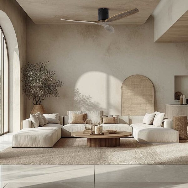 ZEVENTI - Stropní ventilátor SPELLO Wi-Fi Tuya černá/dub + DO