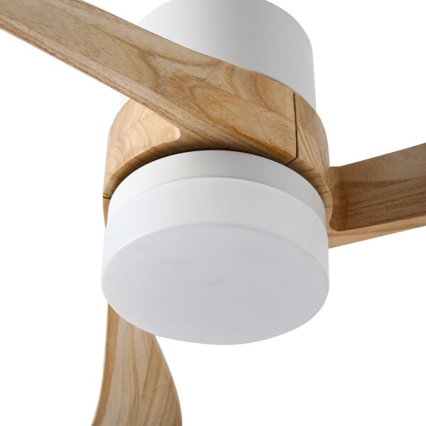 ZEVENTI - LED Stropní ventilátor NATURITO LED/18W/230V Wi-Fi Tuya bílá/dub + DO