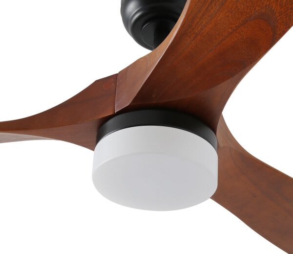 ZEVENTI - LED Stropní ventilátor GINOSA LED/18W/230V Wi-Fi Tuya černá/dub + DO