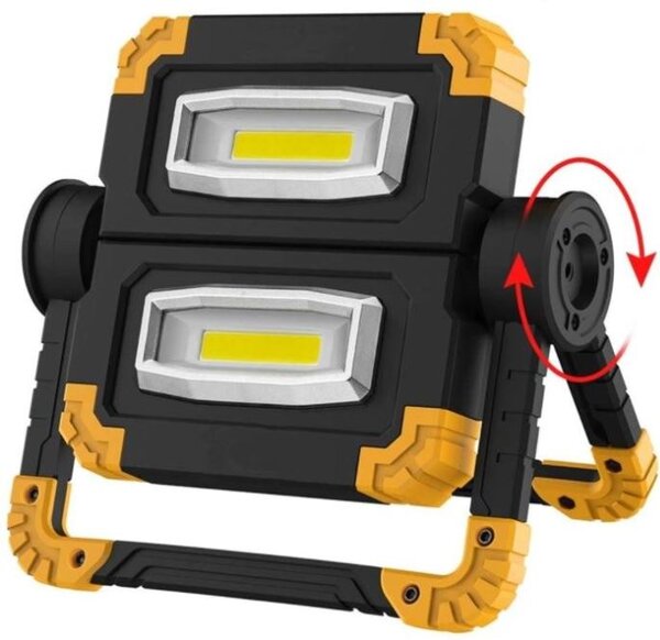 LED reflektor pracovní přenosný 10 W, 5000 mAh, dvojitý