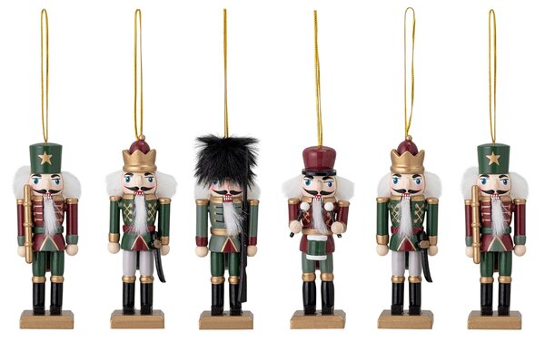 Set šesti dřevěných vánočních ozdob Bloomingville Nikita 13 cm