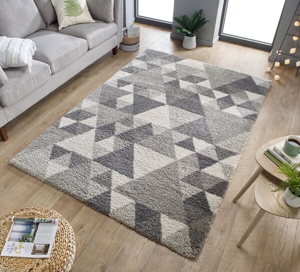 Flair Rugs, AKCE: 160x230 cm Kusový koberec Dakari Nuru Grey/Ivory, šedá, chodba / předsíň
