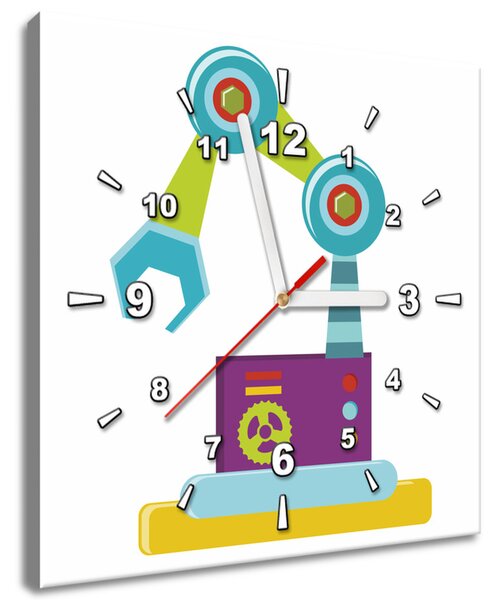 Obraz s hodinami Robot Rozměry: 30 x 30 cm