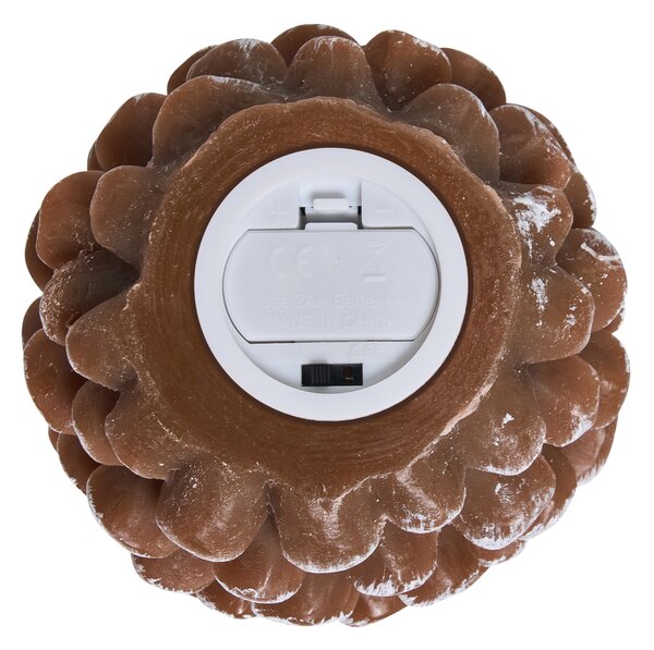 Sada 4 LED svíček IVRESSE Šiška 15/12 cm Hnědá